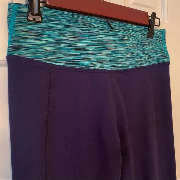 Fabletics Zipper Leggings Navy Blue Teal - Picture 3 of 6